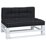 VidaXL coussins de palette 2 pcs tissu motif losange noir