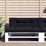 VidaXL coussins de palette 2 pcs tissu motif losange noir