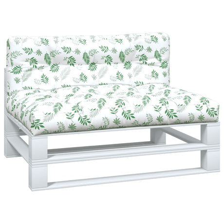 VidaXL Coussins de palette 2 pcs tissu motif feuille