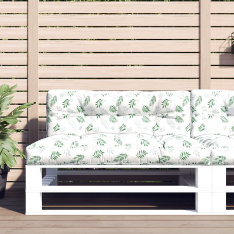 VidaXL Coussins de palette 2 pcs tissu motif feuille