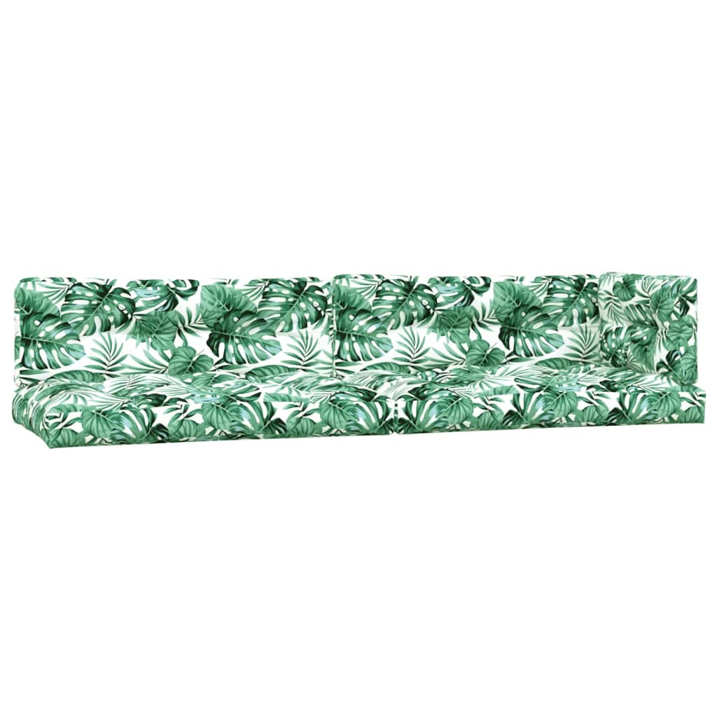VidaXL coussins de palette 5 pcs motif de feuilles en tissu
