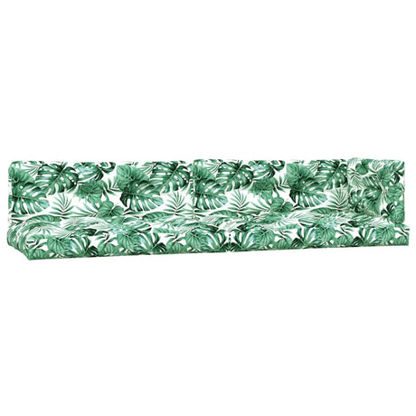 VidaXL coussins de palette 5 pcs motif de feuilles en tissu
