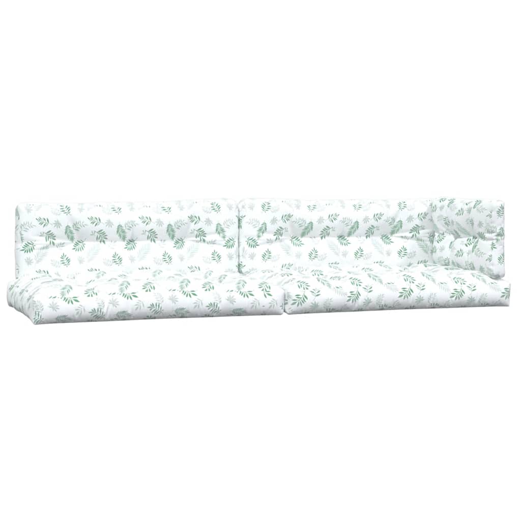 VidaXL coussins de palette 5 pcs tissu à motif de feuilles