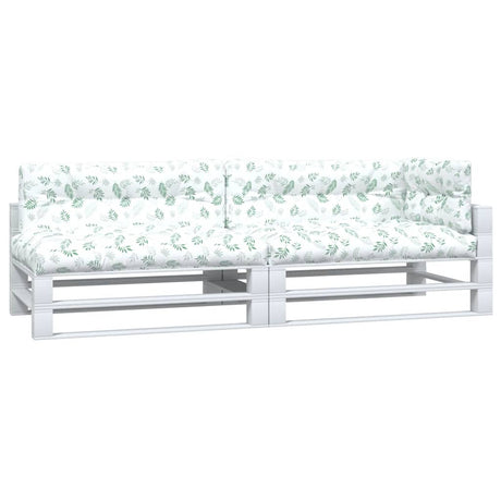 VidaXL coussins de palette 5 pcs tissu à motif de feuilles