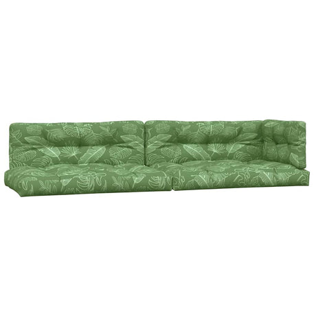 VidaXL coussins de palette 5 pcs tissu à motif de feuilles