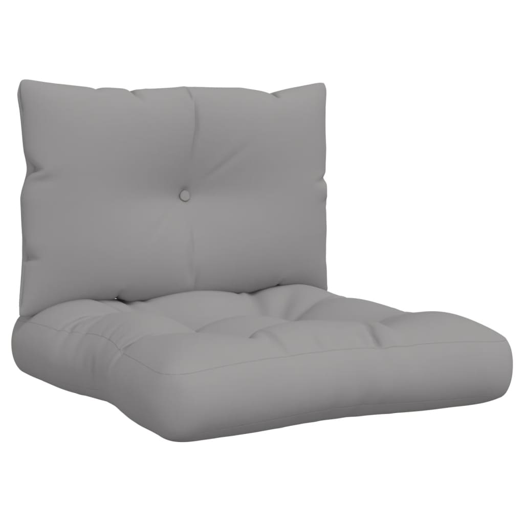 VidaXL coussins de palette 2 pcs tissu gris