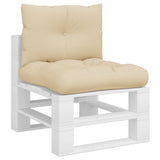 VidaXL coussins de palette 2 pcs tissu beige