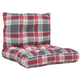 VidaXL coussins de palette 2 pcs tissu motif losange rouge