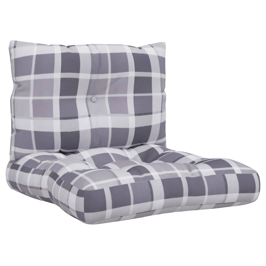 VidaXL coussins de palette 2 pcs tissu à motif losange gris