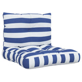 Vidaxl Pallet Cushions 2 Stripped Oxford tissu blanc et bleu