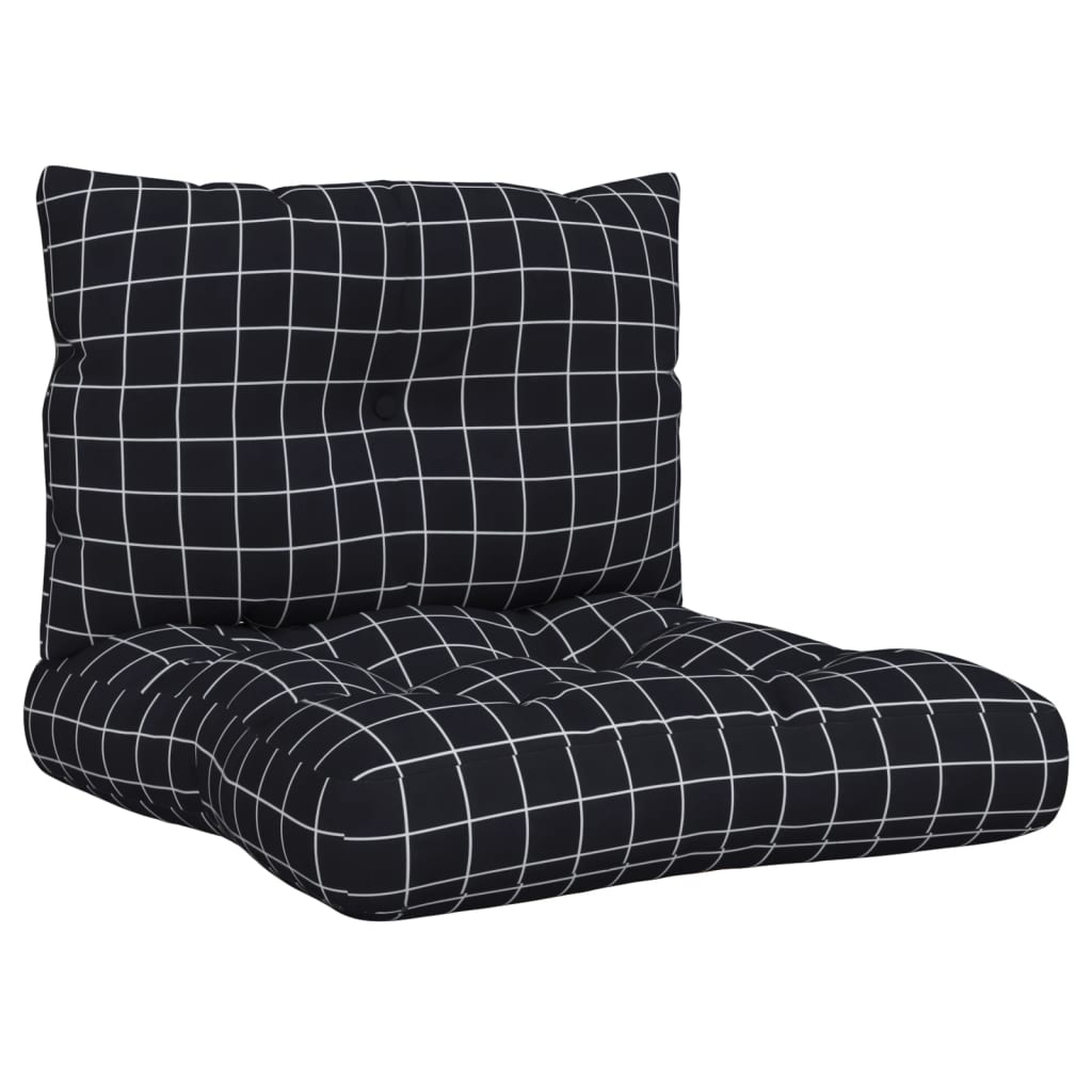 VidaXL Coussins de palette 2 pcs motif losange tissu oxford noir