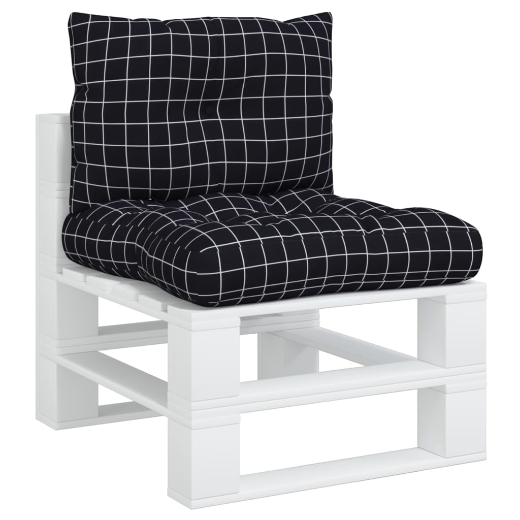 VidaXL Coussins de palette 2 pcs motif losange tissu oxford noir