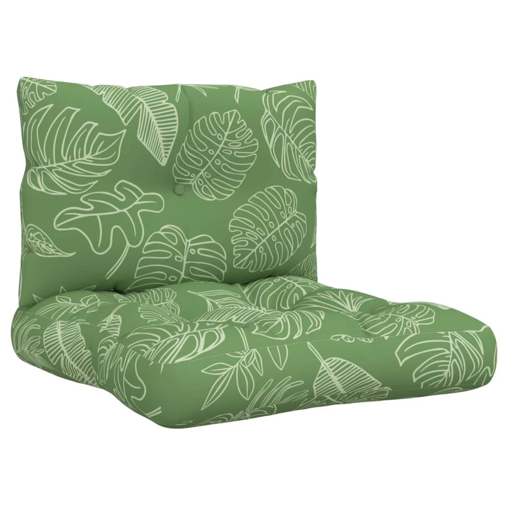 VidaXL coussins de palette 2 pcs tissu oxford motif feuille