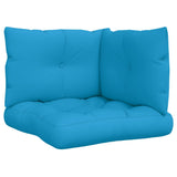 VidaXL coussins de palette 3 pcs tissu bleu