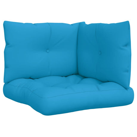 VidaXL coussins de palette 3 pcs tissu bleu