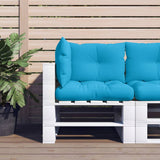 VidaXL coussins de palette 3 pcs tissu bleu