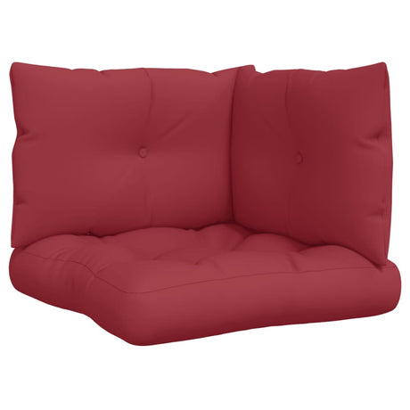VidaXL coussins de palette 3 pcs tissu rouge vin