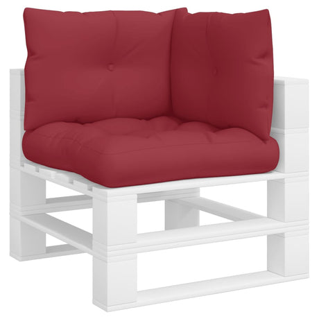 VidaXL coussins de palette 3 pcs tissu rouge vin