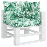 VidaXL coussins de palette 3 pcs motif de feuilles en tissu