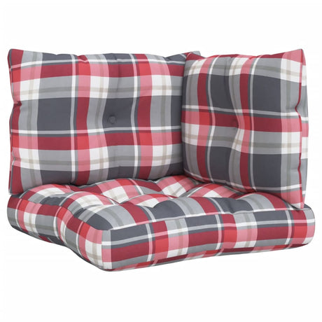 VidaXL coussins de palette 3 pcs tissu à motif losange rouge