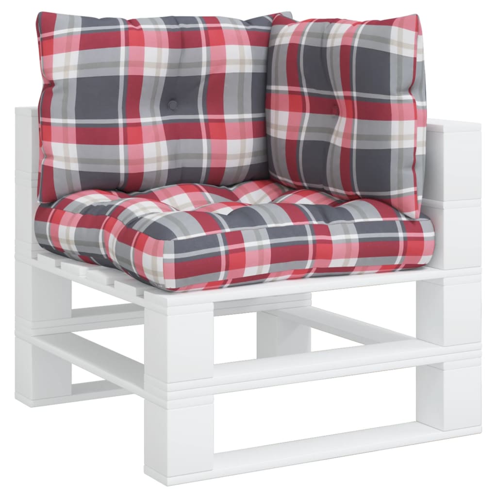 VidaXL coussins de palette 3 pcs tissu à motif losange rouge