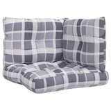 VidaXL coussins de palette 3 pcs tissu motif losange gris
