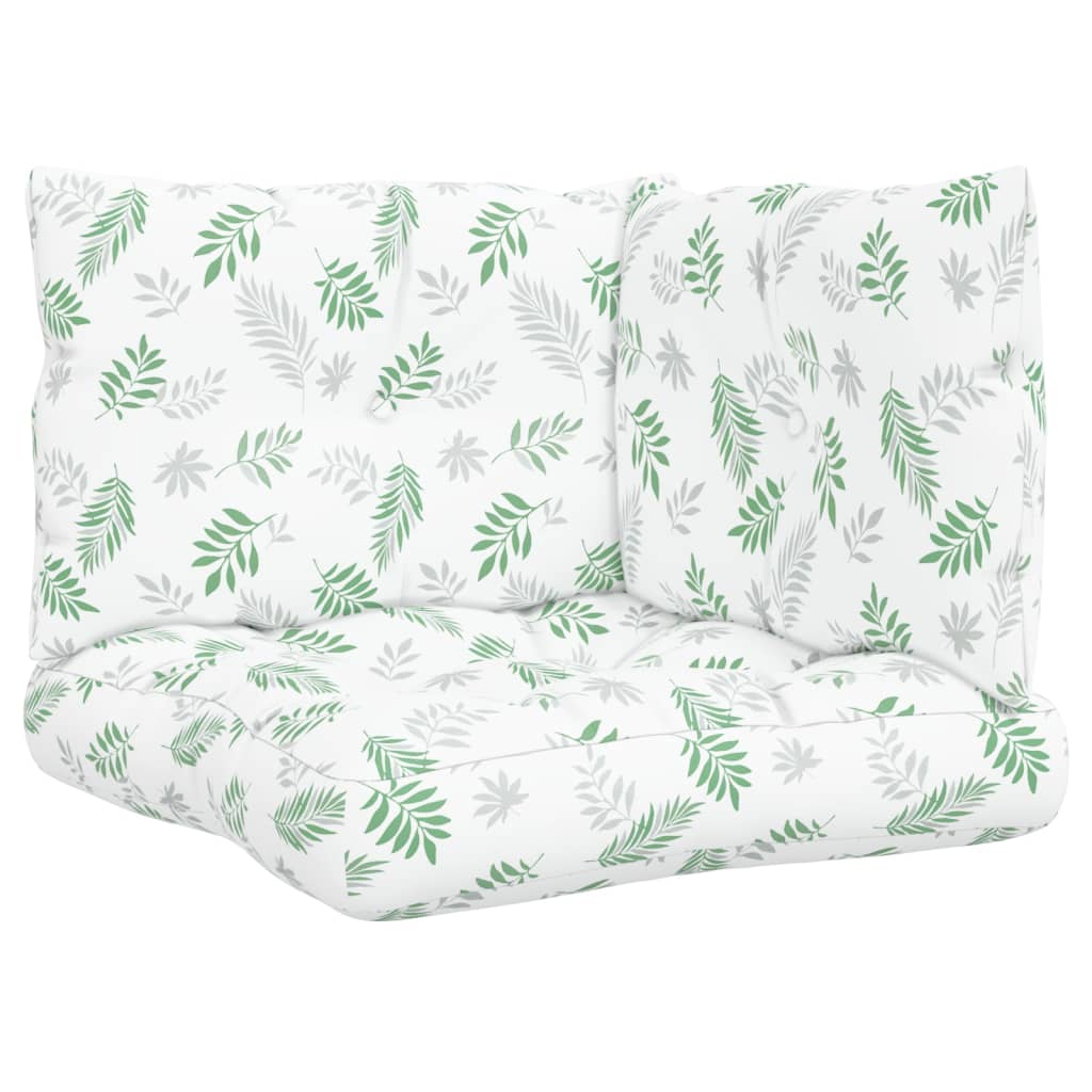 VidaXL coussins de palette 3 pcs tissu oxford motif feuille