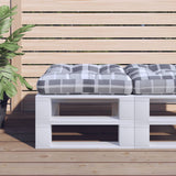 VidaXL coussin de palette tissu à motif losange gris