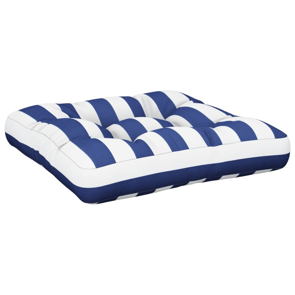 Vidaxx coussin palette 60x61,5x10 cm tissu oxford rayé bleu blanc