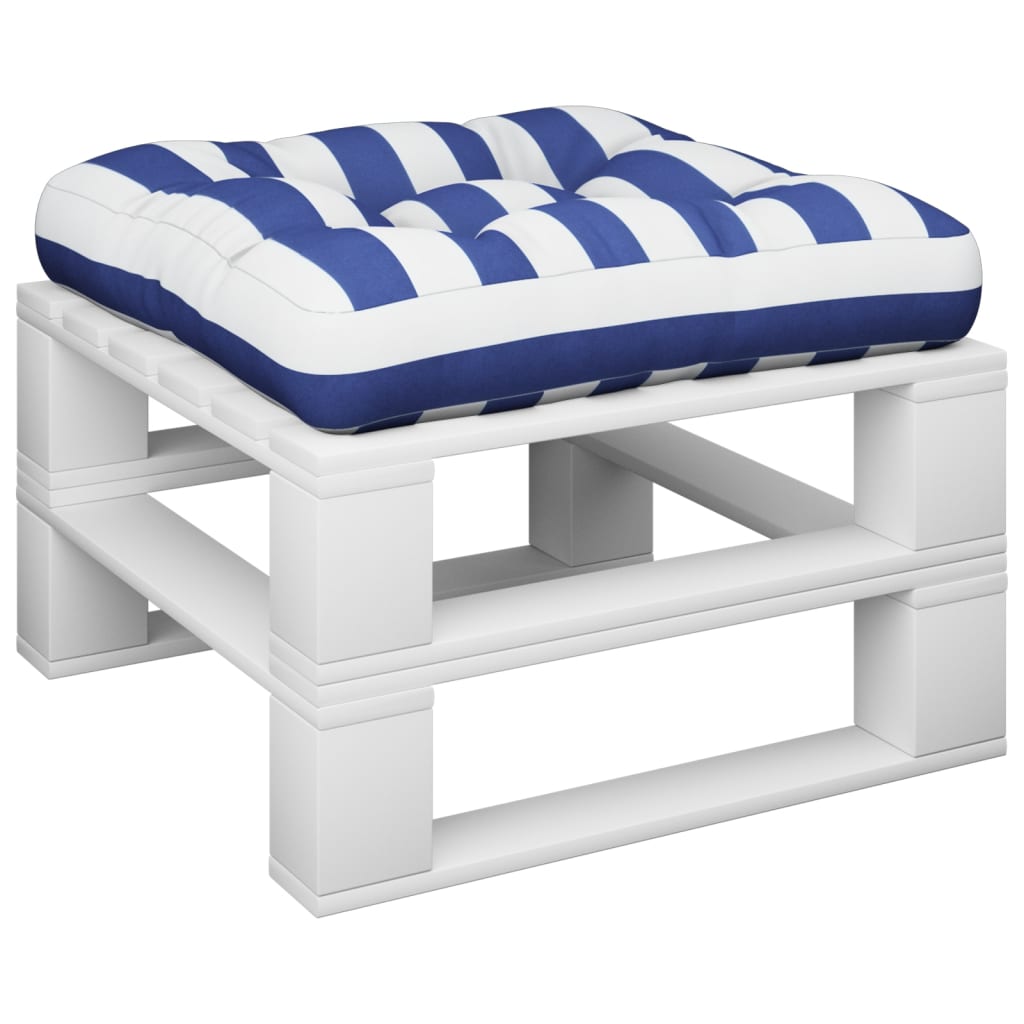 Vidaxx coussin palette 60x61,5x10 cm tissu oxford rayé bleu blanc