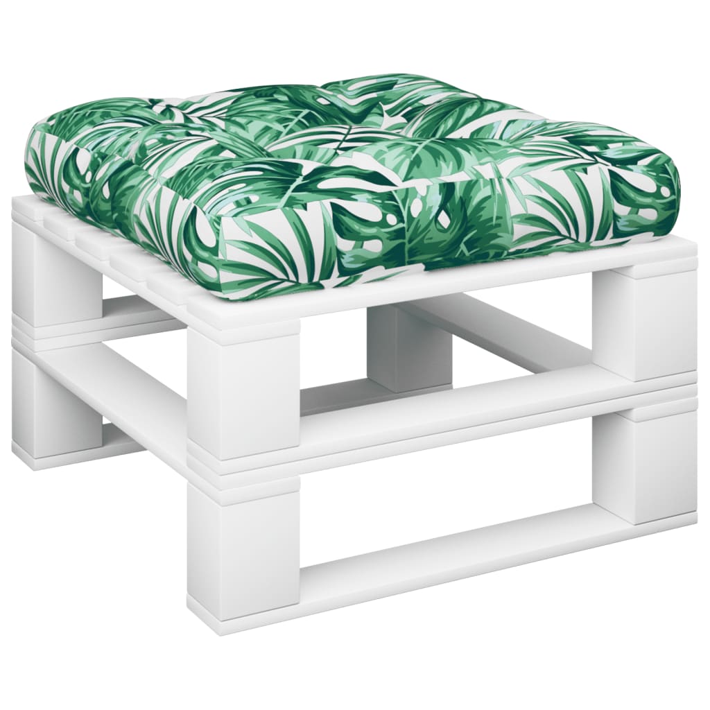 VidaXL coussin palette 58x58x10 cm tissu motif feuille