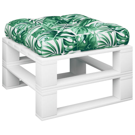 VidaXL coussin palette 58x58x10 cm tissu motif feuille
