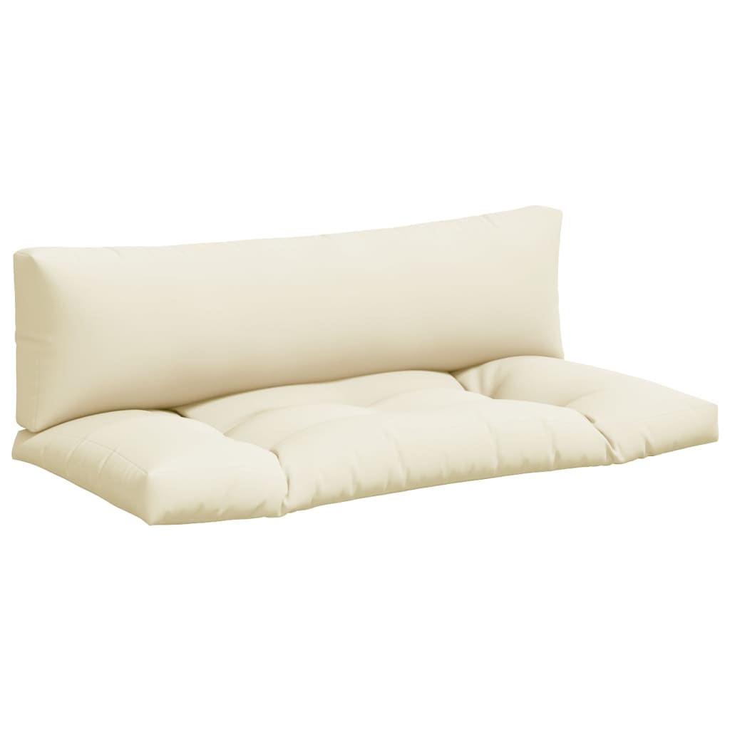 VidaXL coussins de palette 2 pcs tissu couleur crème