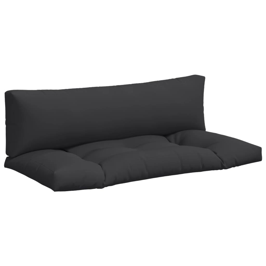 VidaXL coussins de palette 2 pcs tissu noir
