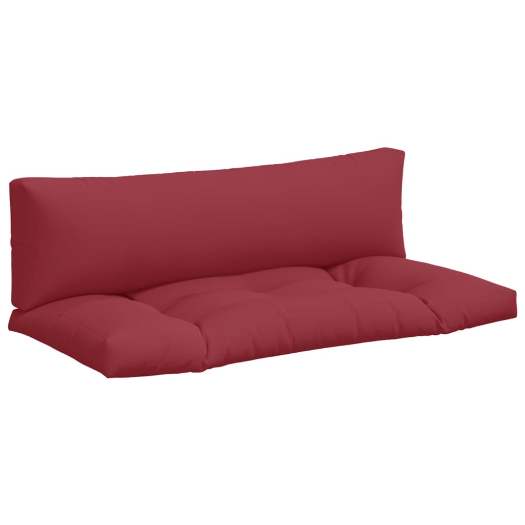 VidaXL coussins de palette 2 pcs tissu rouge vin