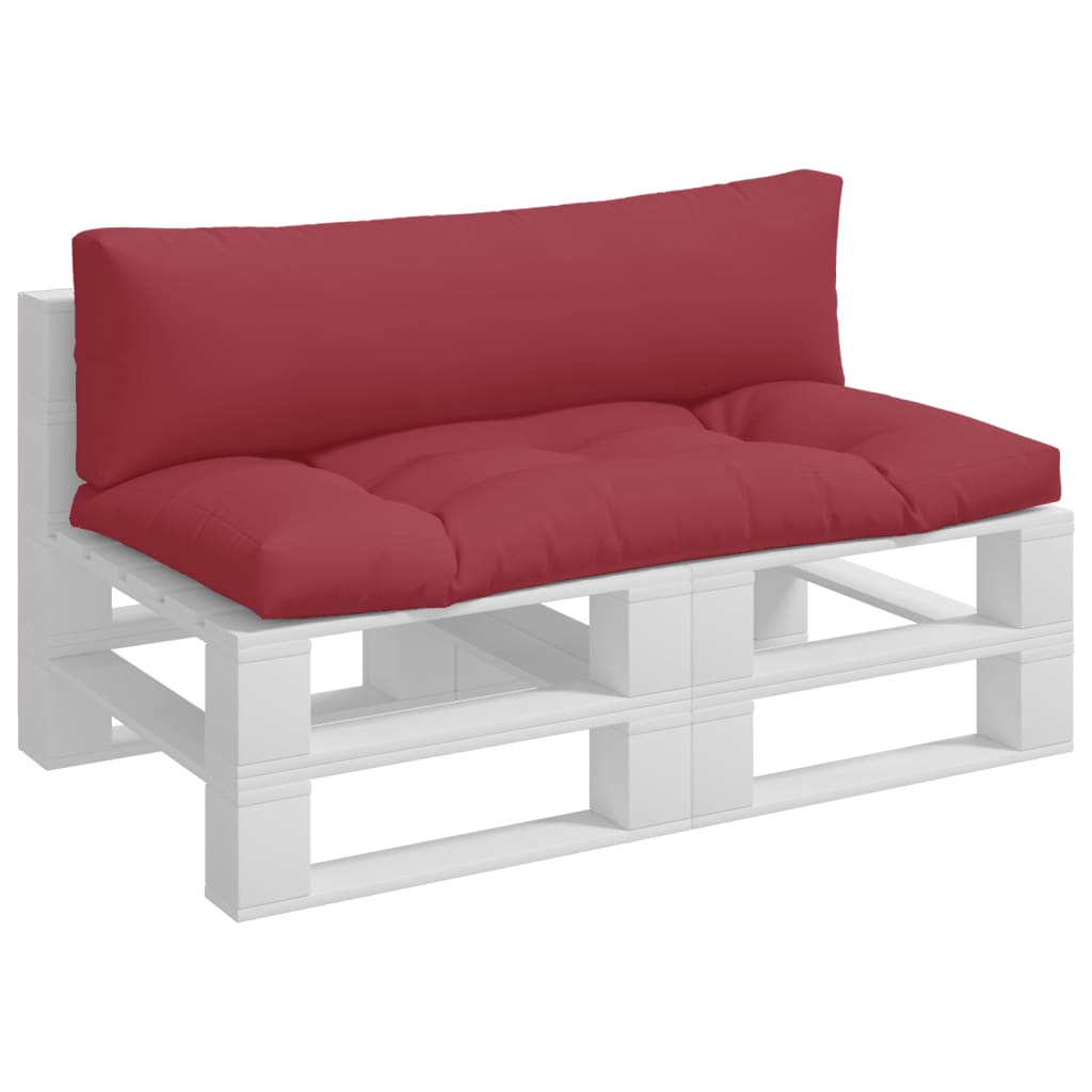 VidaXL coussins de palette 2 pcs tissu rouge vin