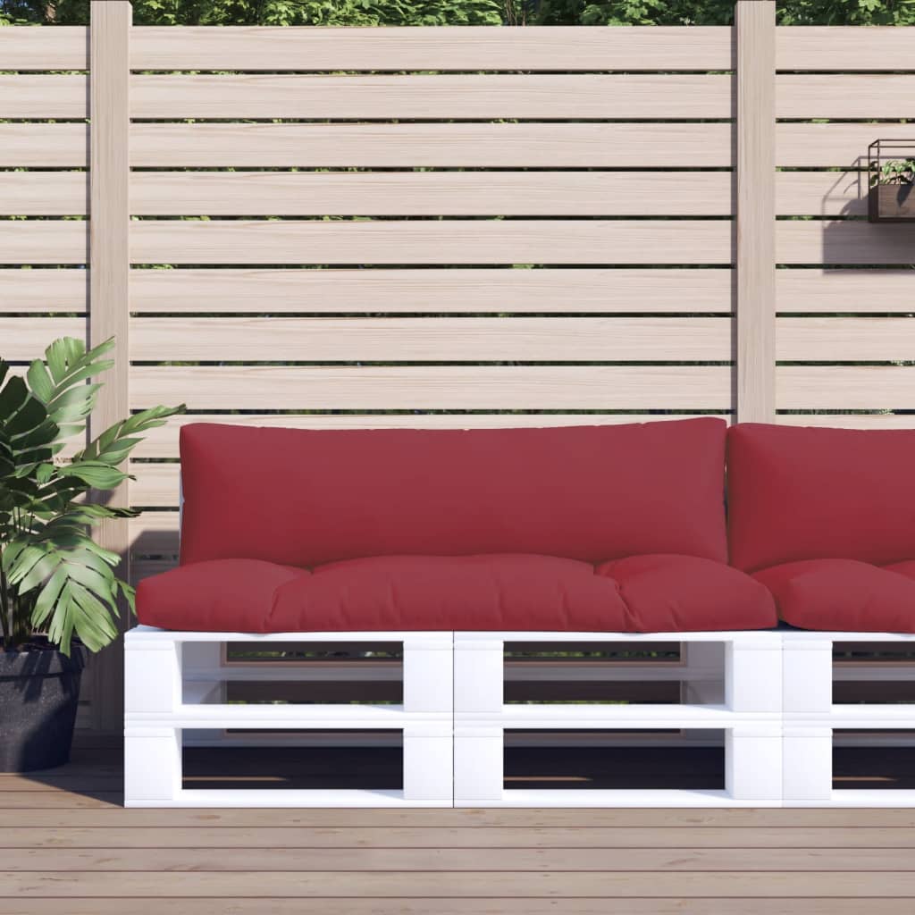 VidaXL coussins de palette 2 pcs tissu rouge vin