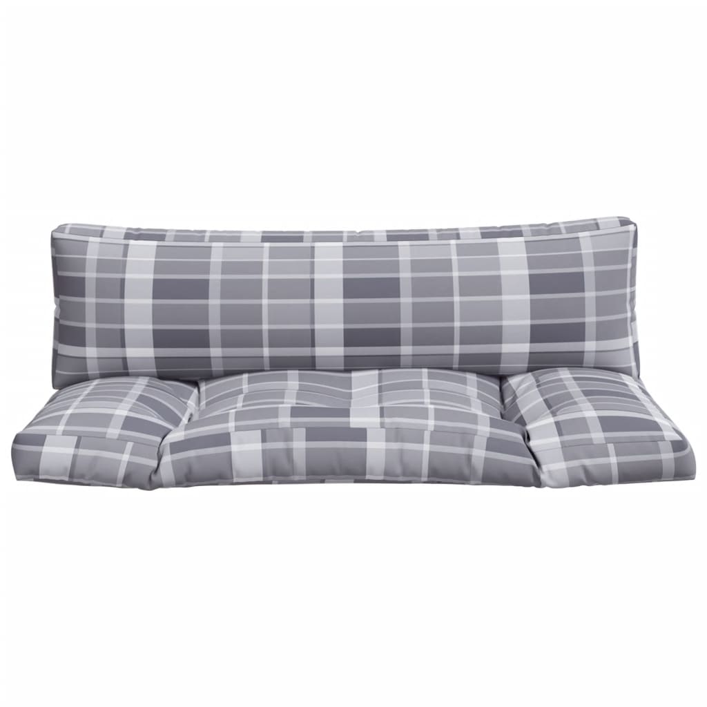 VidaXL coussins de palette 2 pcs tissu à motif losange gris