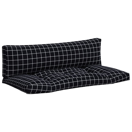 VidaXL coussins de palette 2 pcs motif losange tissu oxford noir