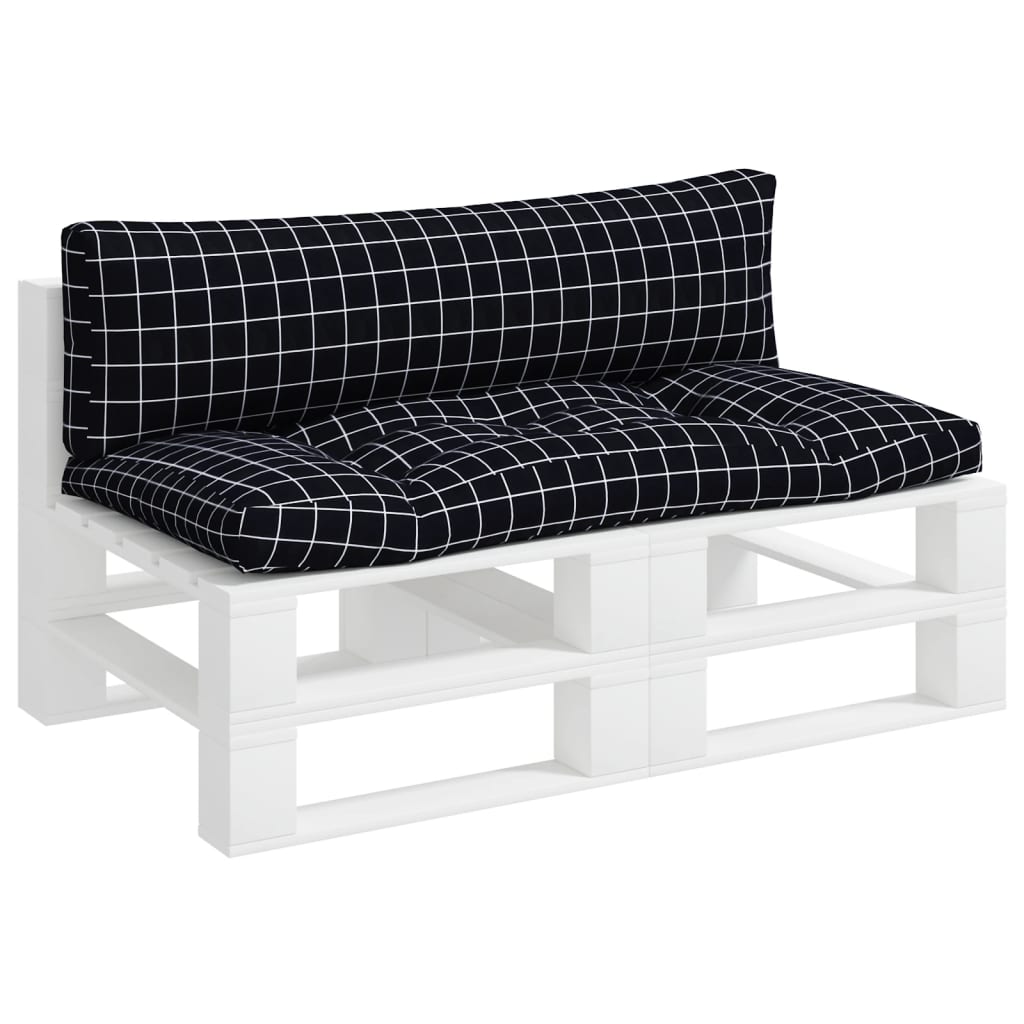 VidaXL coussins de palette 2 pcs motif losange tissu oxford noir