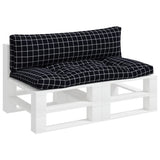VidaXL coussins de palette 2 pcs motif losange tissu oxford noir