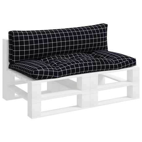 VidaXL coussins de palette 2 pcs motif losange tissu oxford noir