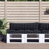 VidaXL coussins de palette 2 pcs motif losange tissu oxford noir