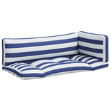 VidaXL coussins de palette 3 pcs tissu oxford rayé blanc et bleu