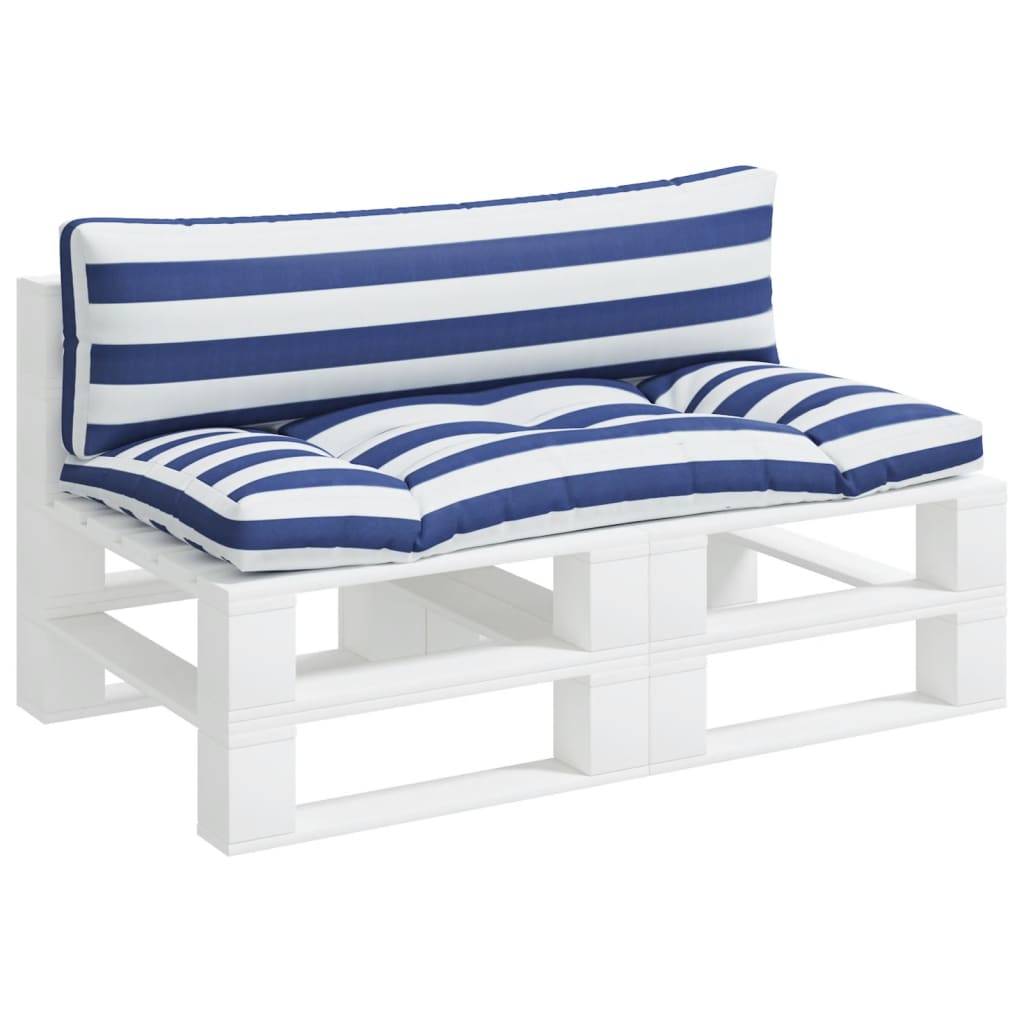 VidaXL coussins de palette 3 pcs tissu oxford rayé blanc et bleu