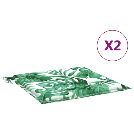 Vidaxl stoelkussens 2 st bladpatroon 40x40x4 cm stof