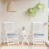 VidaXL coussins de chaise de jardin 2 pcs rayé 40x40x4 cm tissu blanc et bleu