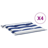VidaXL coussins de chaise de jardin 4 rayures 40x40x4 cm tissu blanc et bleu