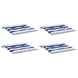 VidaXL coussins de chaise de jardin 4 rayures 40x40x4 cm tissu blanc et bleu