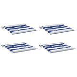 VidaXL coussins de chaise de jardin 4 rayures 40x40x4 cm tissu blanc et bleu